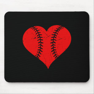 Vintage Baseball Heart Valentine's Day Boys Girls  Mouse Mat