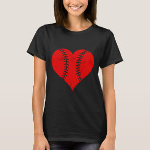 Vintage Baseball Heart Valentine's Day Boys Girls T-Shirt