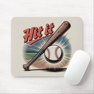 Vintage Baseball "Hit It" Retro Sports Mouse Mat
