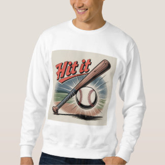 Vintage Baseball "Hit It" Retro Sports Sweatshirt