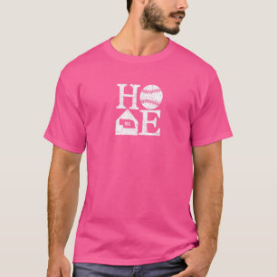 Vintage Baseball Home Nebraska State Outline Baseb T-Shirt
