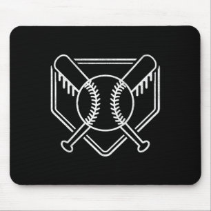 Vintage Baseball Home Plate Boys Baseball Bat Base Mouse Mat