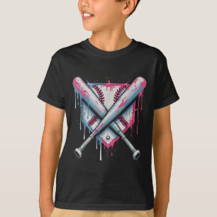 Vintage Baseball Ice Cream Home Plate Drip Game Da T-Shirt