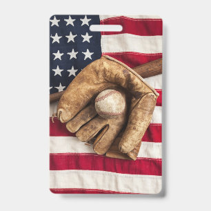 Vintage Baseball ID Badge