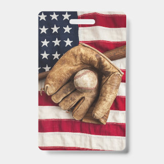 Vintage Baseball ID Badge