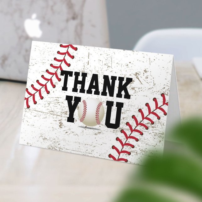 Vintage Baseball Lace Sports Theme Thank You (Creator Uploaded)