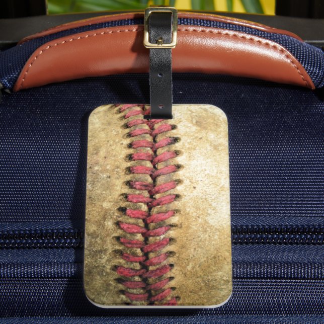 Vintage Baseball Luggage Tag (Front Insitu 2)