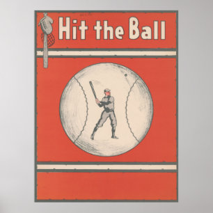Vintage Baseball Magazine Cover Illustration Poster