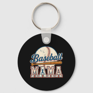 Vintage Baseball Mama Game Day Baseball Season Key Ring
