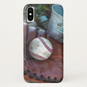 Vintage Baseball Mit and Ball Baseball Glove Amer iPhone X Case