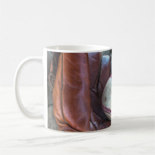 Vintage Baseball Mit and Ball Baseball Glove Amer Coffee Mug