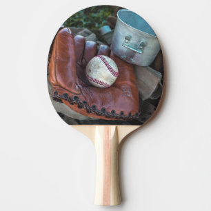 Vintage Baseball Mit and Ball Baseball  Glove Amer Ping Pong Paddle