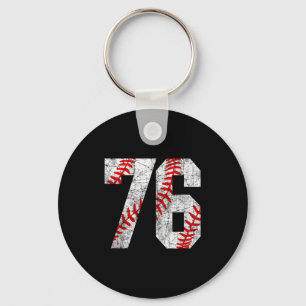 Vintage Baseball Mom #76 Jersey Baseball Favorite Key Ring
