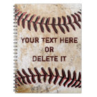 Vintage Baseball Notebooks Personalised YOUR TEXT