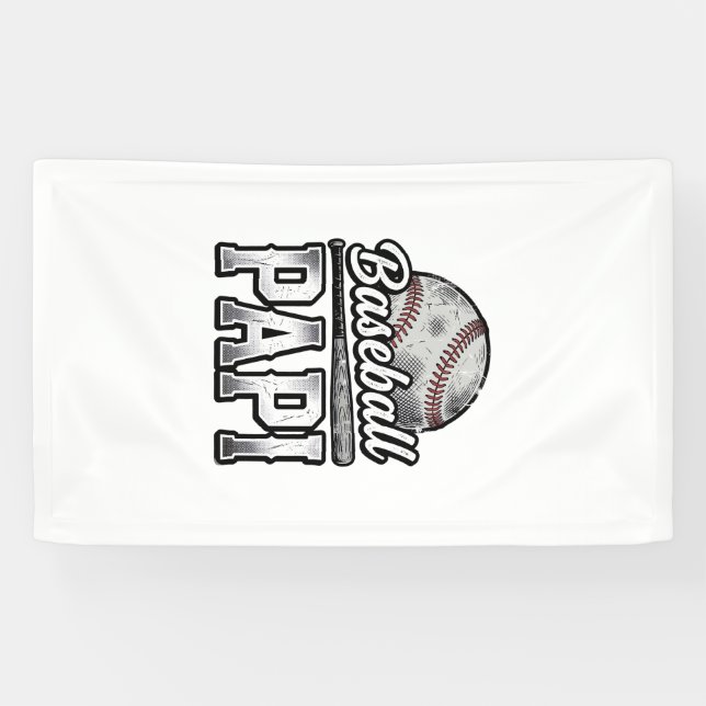 Vintage Baseball Papi Distressed Dad Shirt Design_ Banner (Horizontal)