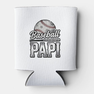 Vintage Baseball Papi Distressed Dad Shirt Design_ Can Cooler