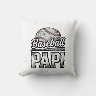 Vintage Baseball Papi Distressed Dad Shirt Design_ Cushion