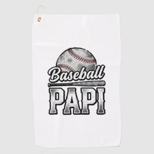 Vintage Baseball Papi Distressed Dad Shirt Design_ Golf Towel