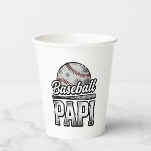 Vintage Baseball Papi Distressed Dad Shirt Design_ Paper Cups