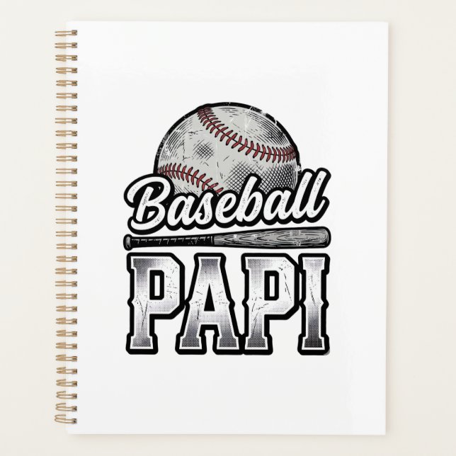 Vintage Baseball Papi Distressed Dad Shirt Design_ Planner (Front)