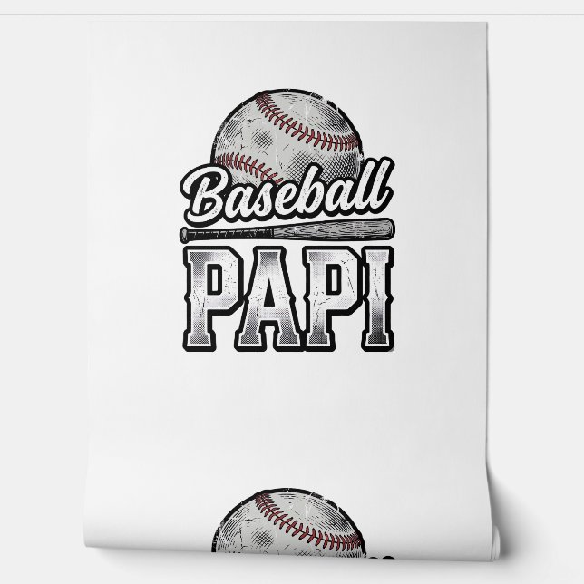 Vintage Baseball Papi Distressed Dad Shirt Design_ Wallpaper (Unrolling)