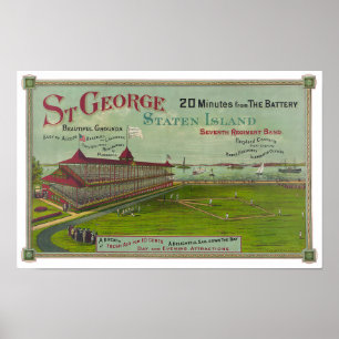 Vintage Baseball Park Poster