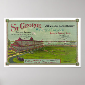 Vintage Baseball Park Poster