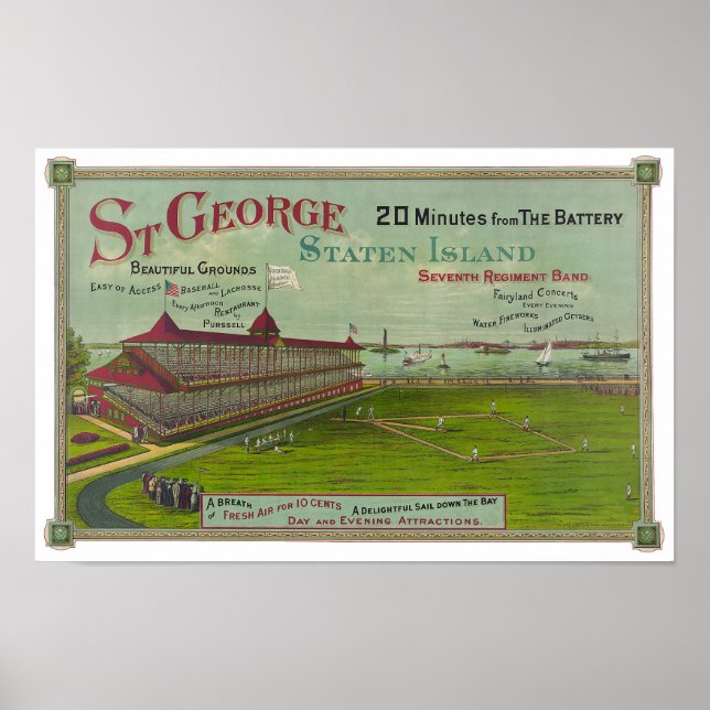 Vintage Baseball Park Poster (Front)