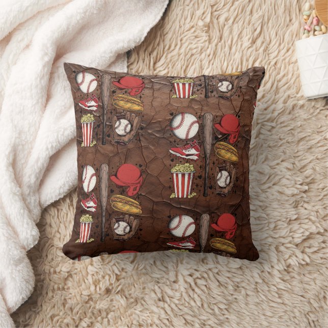 Vintage Baseball Pattern Cushion (Blanket)