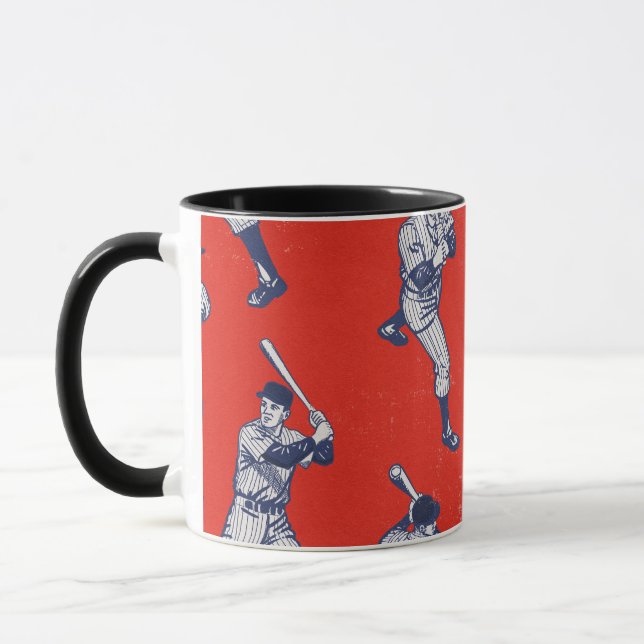 Vintage Baseball pattern Mug (Left)