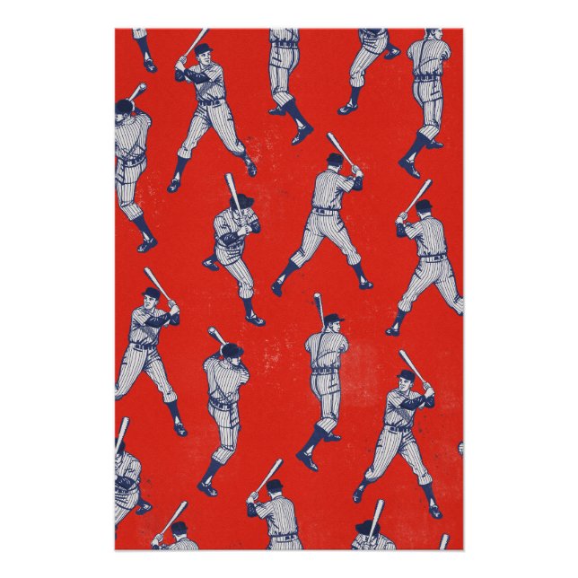 Vintage Baseball pattern Poster (Front)