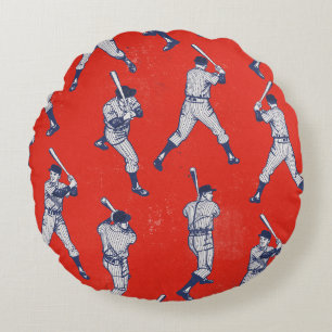 Vintage Baseball pattern Round Cushion