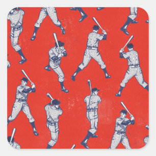 Vintage Baseball pattern Square Sticker