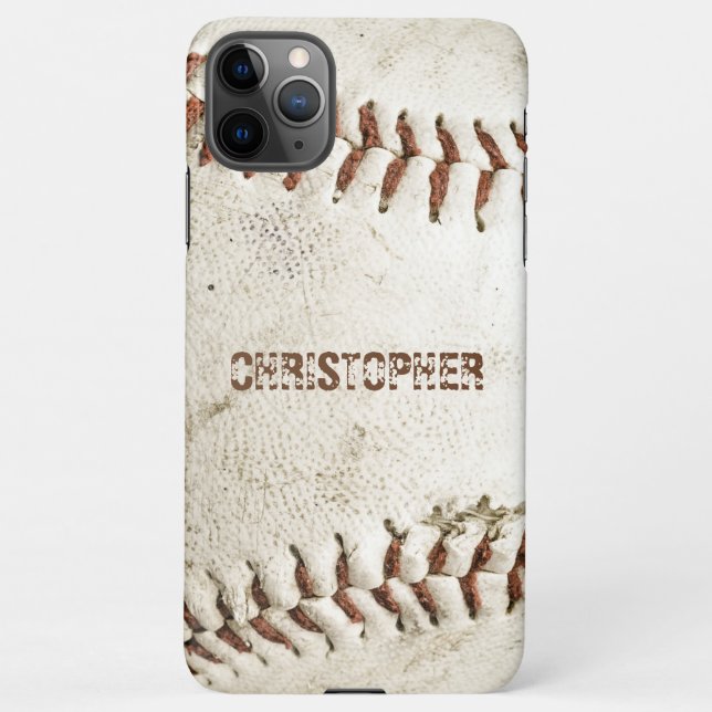 Vintage Baseball Personalised iPhone Case (Back)