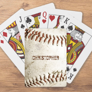Vintage Baseball Personalised Playing Cards