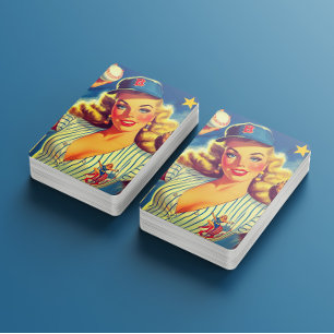 Vintage Baseball Pin-up Playing Cards