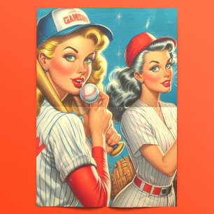Vintage Baseball Pin-Ups Tissue Paper
