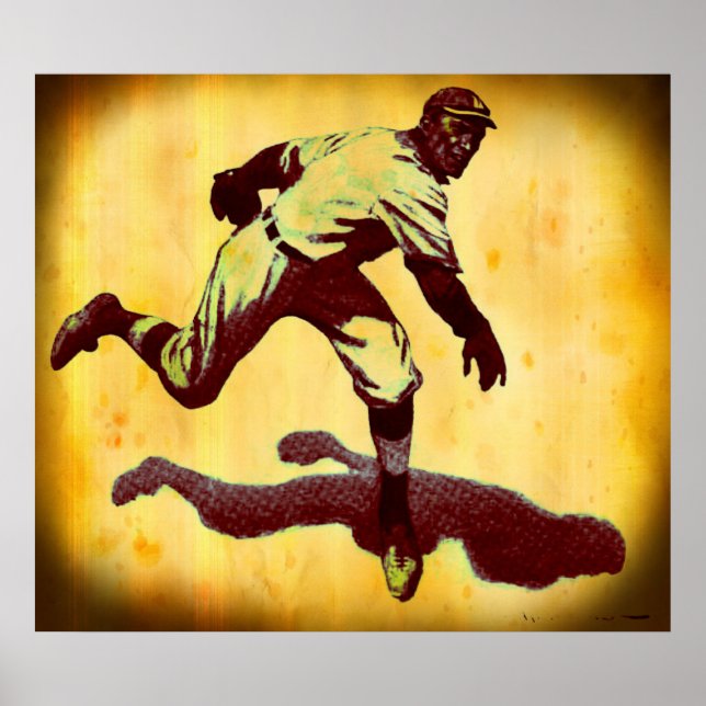 Vintage Baseball Pitcher Canvas Print (Front)