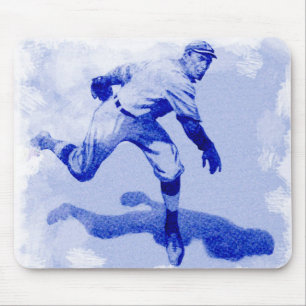 Vintage Baseball Pitcher Mouse Pad