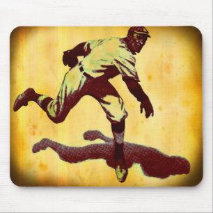 Vintage Baseball Pitcher Mouse Pad