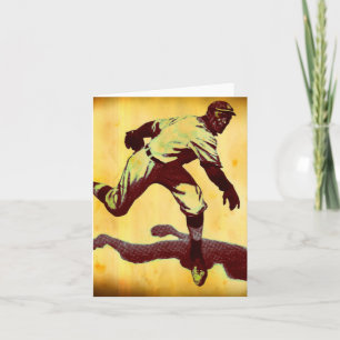 Vintage Baseball Pitcher Note Card