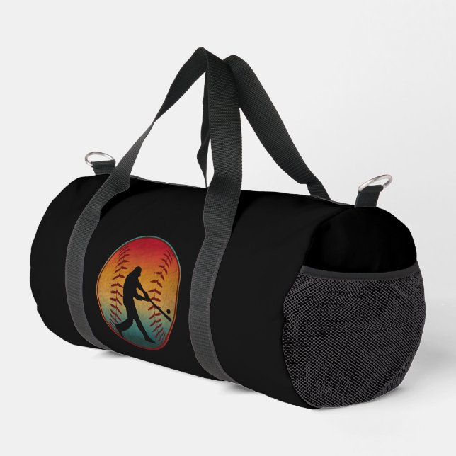 Vintage Baseball Player Duffle Bag (Right Corner)
