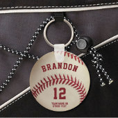 Vintage Baseball Player Name Number Personalized Key Ring