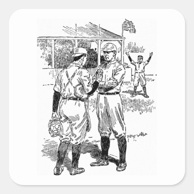 Vintage Baseball Player Sticker Set (Front)