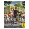 Vintage Baseball Players and Police Crossing Guard
