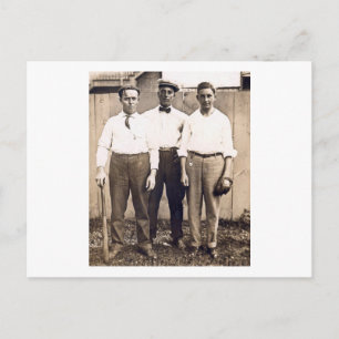 Vintage Baseball Players in the Neighbourhood Postcard