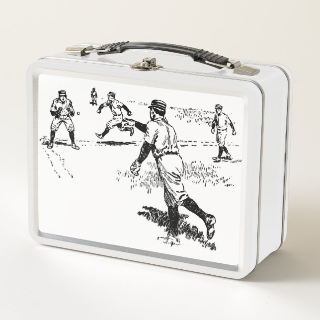 Vintage Baseball Players Lunch Box (Front)