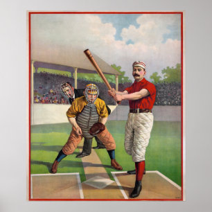 Vintage Baseball Players  Poster
