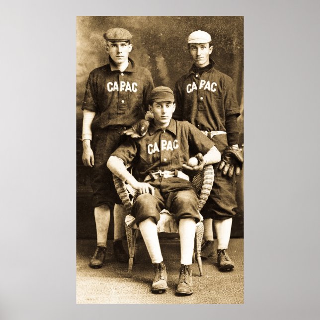 Vintage Baseball Players Poster (Front)