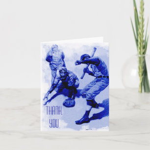 Vintage Baseball Players Thank You Note Card